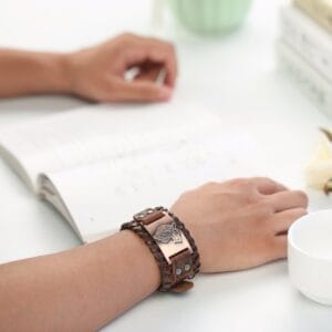 Viking Wolves Paw Cuff Leather Bracelet Bangle