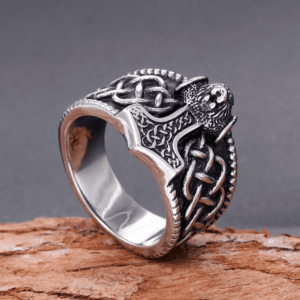 Thor Hammer Mjolnir Futhark Odin Ring – Stainless Steel