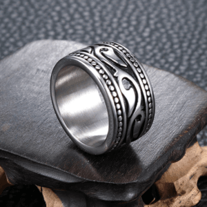 Viking Silver Band Ring – Stainless Steel