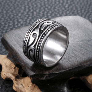 Viking Silver Band Ring – Stainless Steel