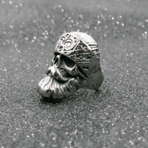 Bearded Biker Skull Ring – Stainless Steel