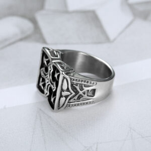 Vintage Cross Ring – Stainless Steel