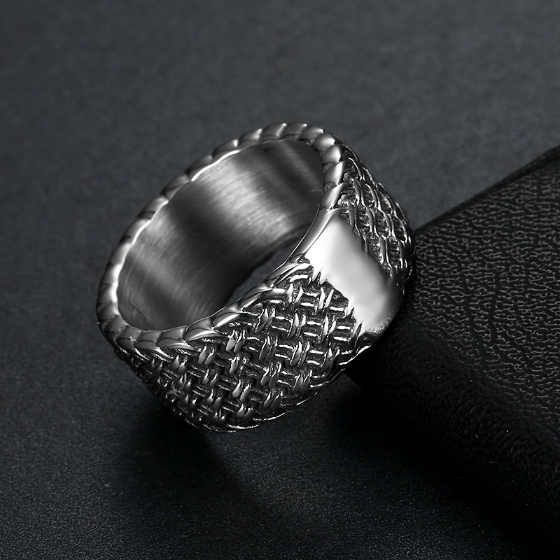 Carbon Fibre Braided Ring - Stainless Steel - Image 3