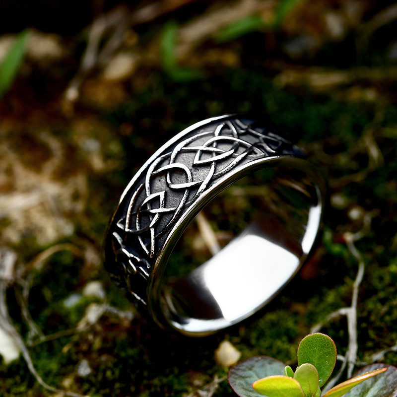 New Viking Totem Celtic Knot Titanium Steel Ring