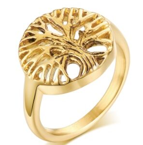 New Arrival Stainless Steel Tree Of Life Women Ring