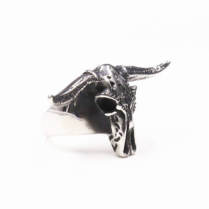 Titanium Steel Polished Vintage Aries Satan Ram Ring