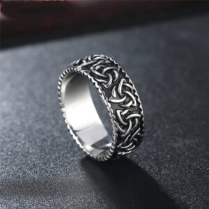 Retro Punk Nordic Viking Men’s Titanium Steel Ring