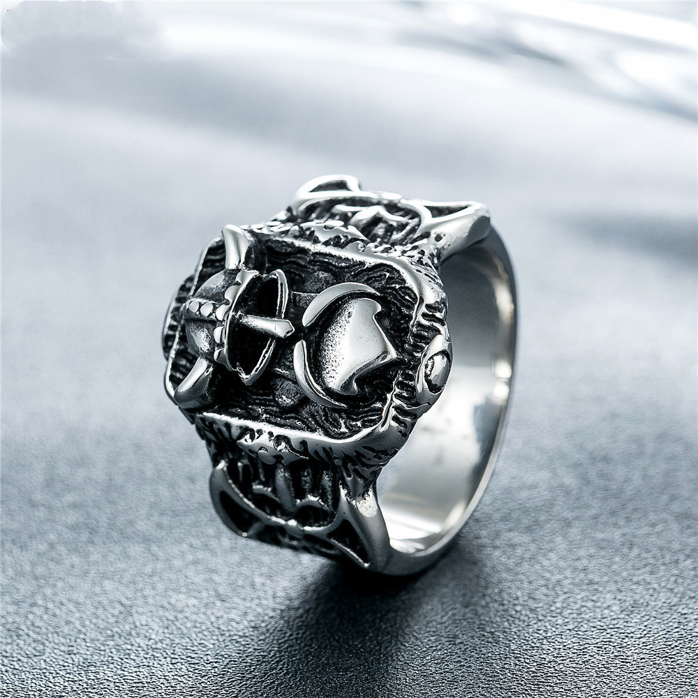 Personalized Retro Nordic Viking Men's Titanium Steel Ring - Image 3