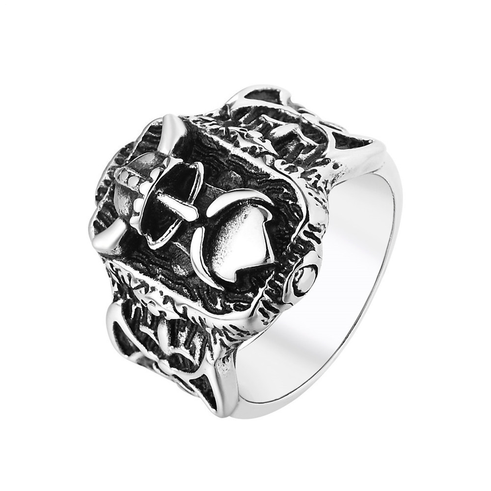 Personalized Retro Nordic Viking Men's Titanium Steel Ring - Image 2