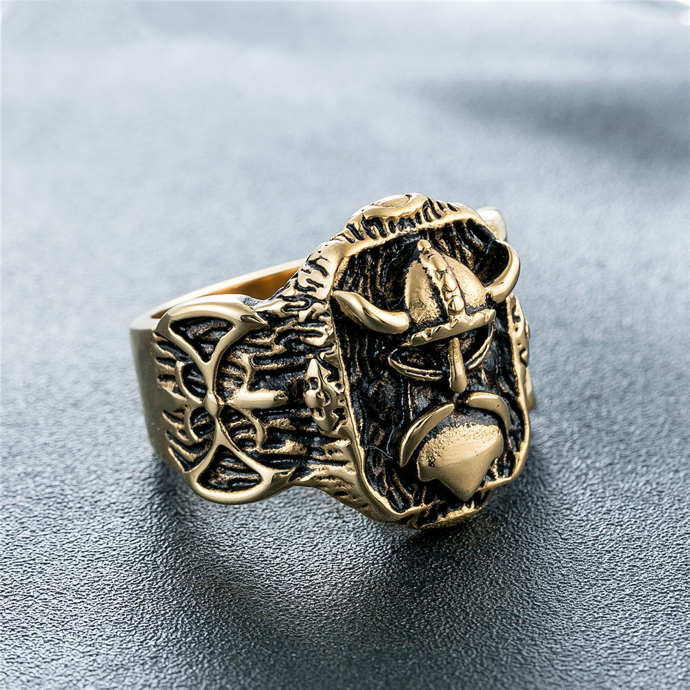 Personalized Retro Nordic Viking Men's Titanium Steel Ring - Image 5