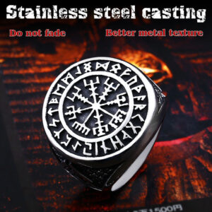 Nordic Viking Symbol Men’s Titanium Steel Finger Ring