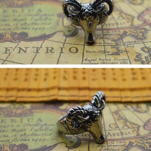 Titanium steel sheep head ring man domineering ring personality foreign trade jewelry