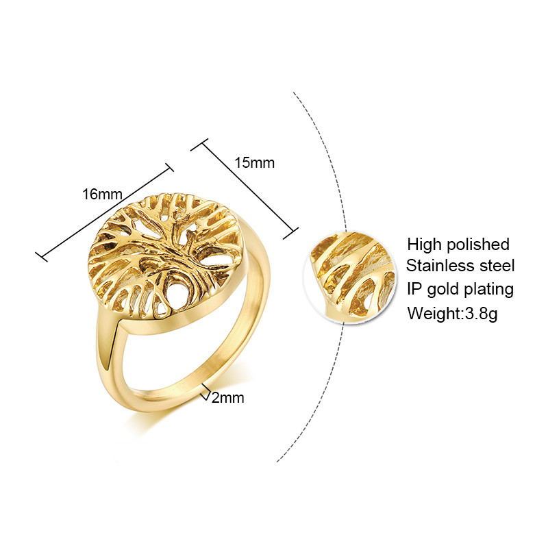 New Arrival Stainless Steel Tree Of Life Women Ring - Image 3