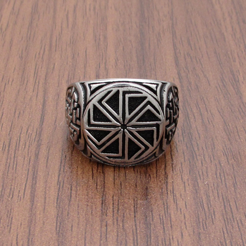 Personalized Retro Nordic Viking Mens Titanium Steel Ring - Image 3
