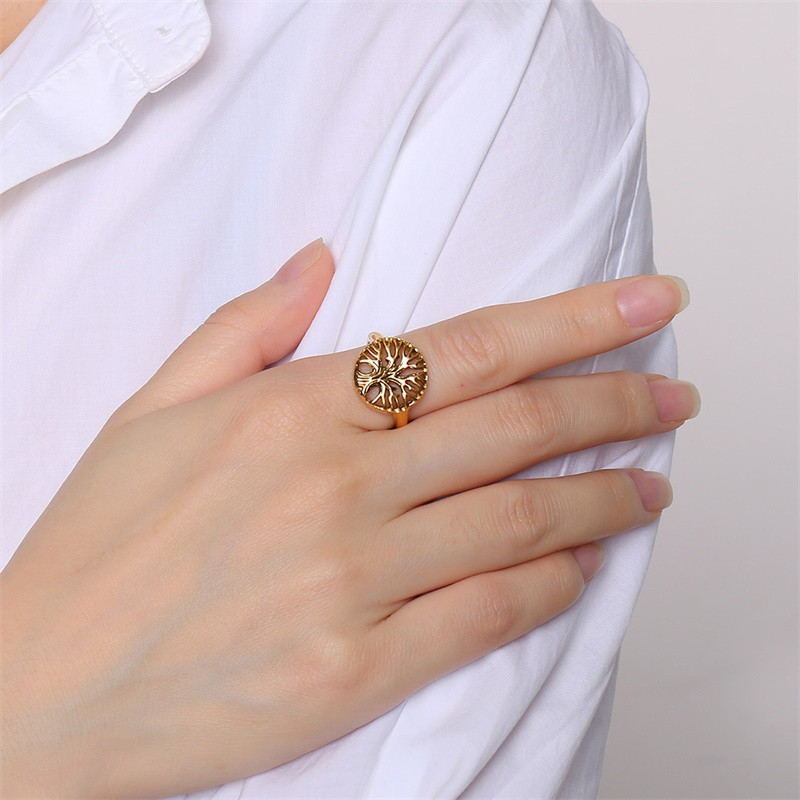 New Arrival Stainless Steel Tree Of Life Women Ring - Image 5