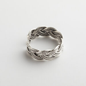hemp rope ring silver ring