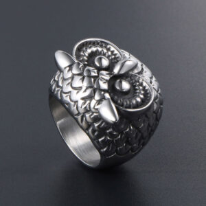 Men’s Fashion Retro Owl Titanium Steel Ring