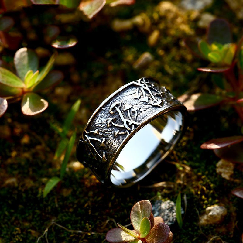 New Viking Totem Celtic Knot Titanium Steel Ring - Image 3
