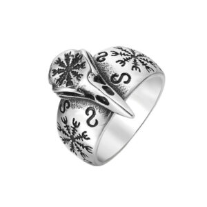 Personalized Vintage Viking Eagle Men’s Titanium Steel Ring