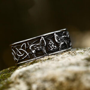 New Viking Totem Celtic Knot Titanium Steel Ring
