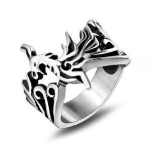 Ornament Retro Phoenix God Bird Titanium Steel Fashion Ring