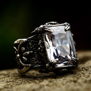 Nordic Stainless Steel Personality Stone Ring