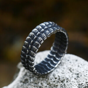 Stainless Steel Men’s Ring Vintage Titanium