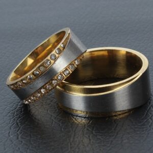 Titanium Steel Ring Fashion Diamond Stainless Steel Ring Couple Ring