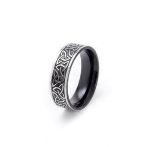 Men’s Nordic Style Titanium Steel Viking Lettering Ring