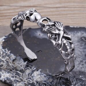 Men’s Stainless Steel Skull Opening Bracelet