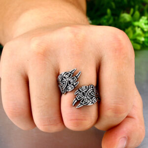 Viking Bear Claw Stainless Steel Ring