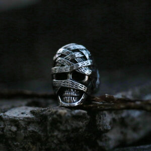 Mummy Wrapped Skull Ring