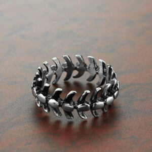Hot Titanium Stainless Steel Dragon Fish Bone Men’s Couple Ring