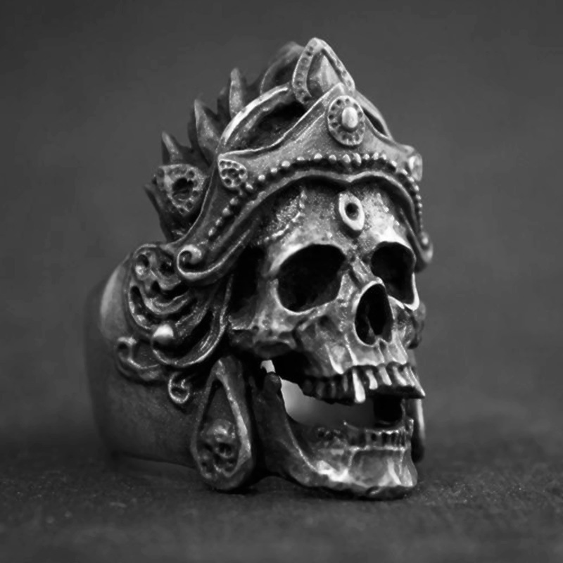 New And Unique Indian Crown Skull Ring - Image 4