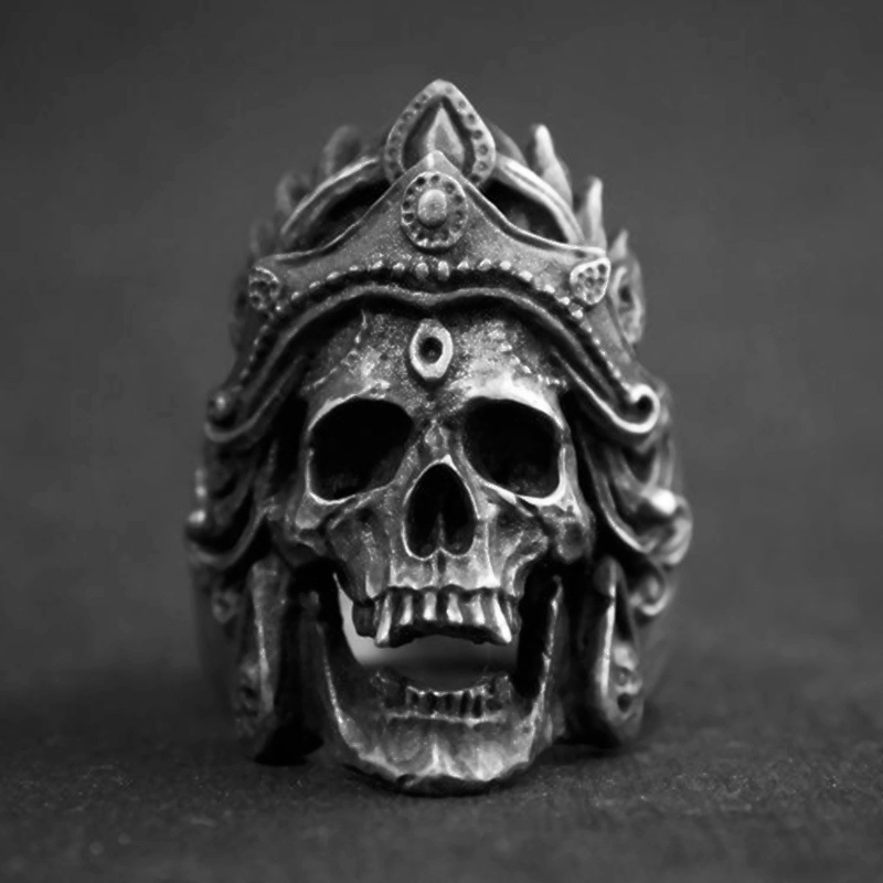 New And Unique Indian Crown Skull Ring - Image 3