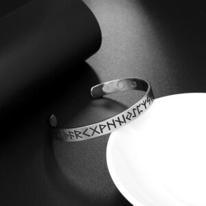 Amazon Cross-Border The Same Retro Fashion Personality Creative Opening Character Stainless Steel Rune Bracelet Bracelet Jewelry