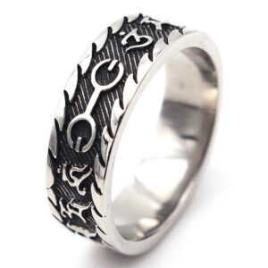 Titanium Steel Trendy Men’s Ring Men’s Domineering Ring Simple Tibetan