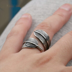 Titanium Steel Men’s Opening Takahashi Goro Feather Ring Ring