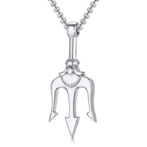 Titanium steel trident necklace