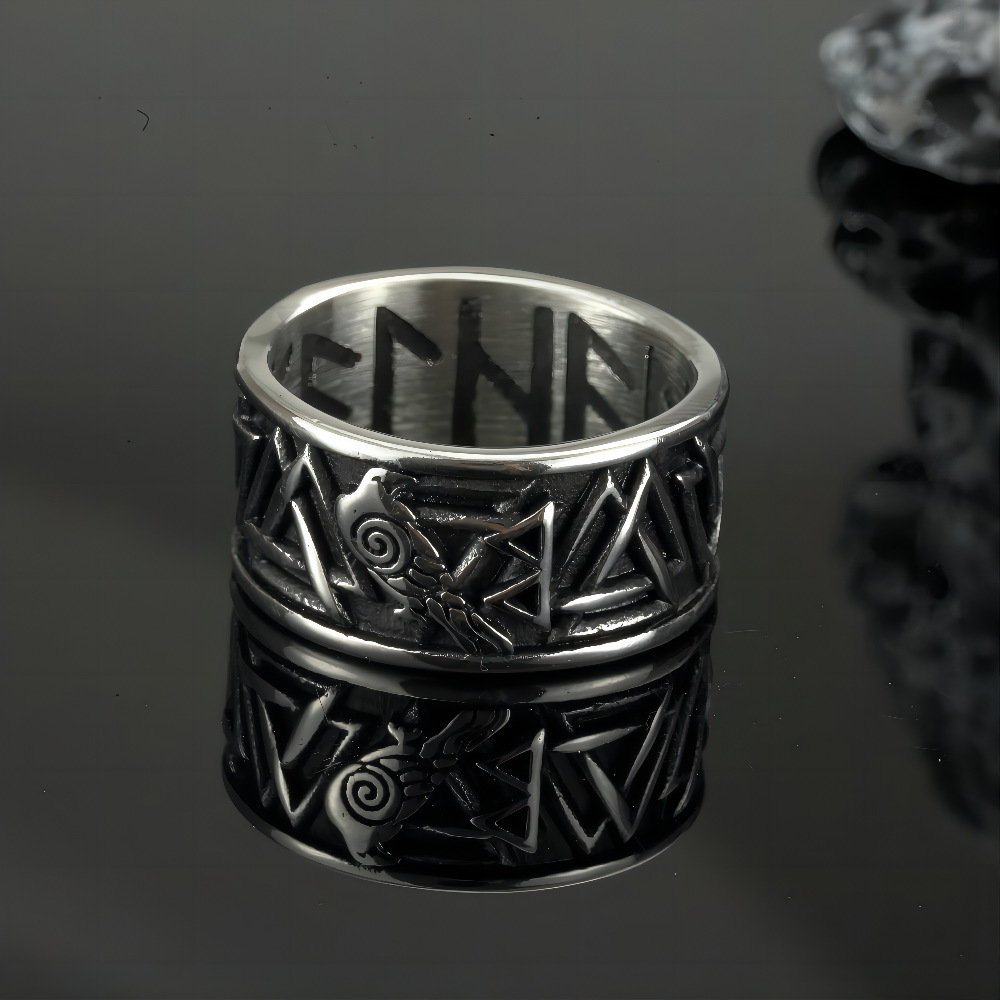 Crow Retro Stainless Steel Personalized Ring - Image 4