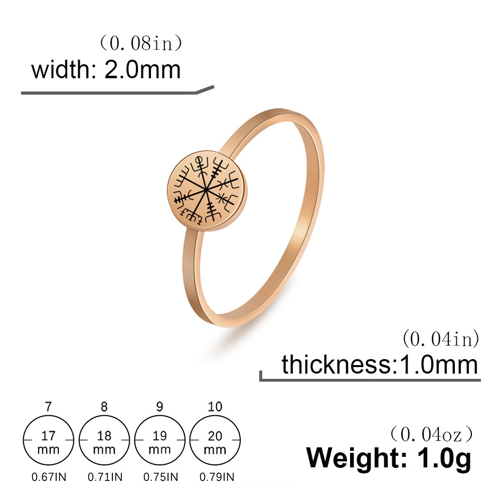 Jewelry Laser Viking Compass Stainless Steel Ring - Image 4