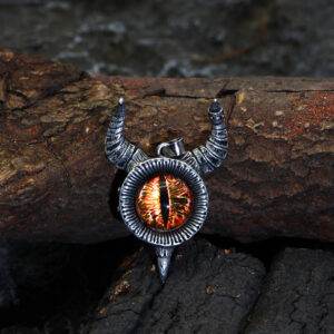 Alloy Horn Devil’s Eye Brown Eyes Men’s Pendant