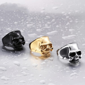 Titanium steel men’s skull ring