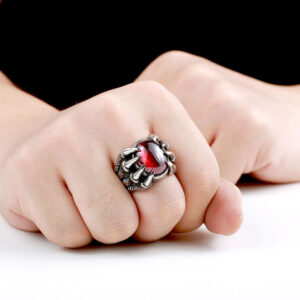Men’s Vintage Personality Titanium Steel Inlaid Zircon Ring
