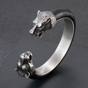 Punk Style Personality Domineering Wolf Head Titanium Steel