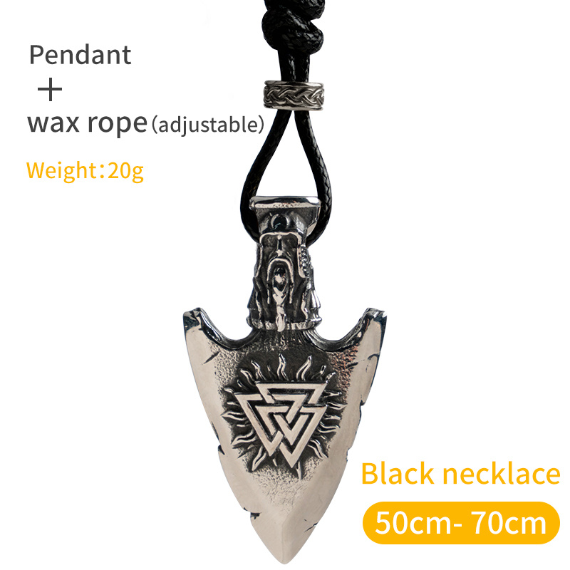 European And American Retro Nordic Arrow Titanium Steel Necklace - Image 8