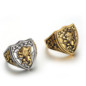 Vintage Stainless Steel Lion Totem Ring