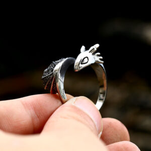 Vintage Distressed Titanium Steel Men’s Ring Jewelry