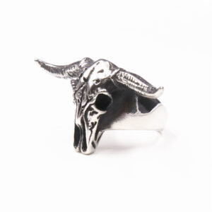 Personalized Titanium Steel Polished Vintage Aries Satan Ram Ring