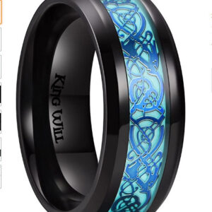 Light Dragon Pattern Star Sky Illusion Stainless Steel Ring